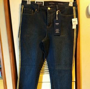 Charter Club Bristol Skinny Ankle Gold Stripe Jean